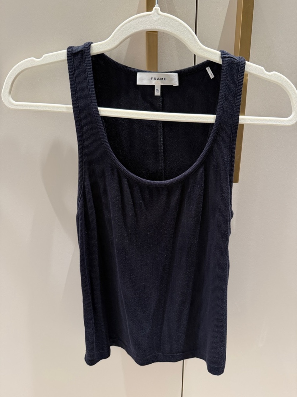 Frame Black Ribbed Scoop Tank